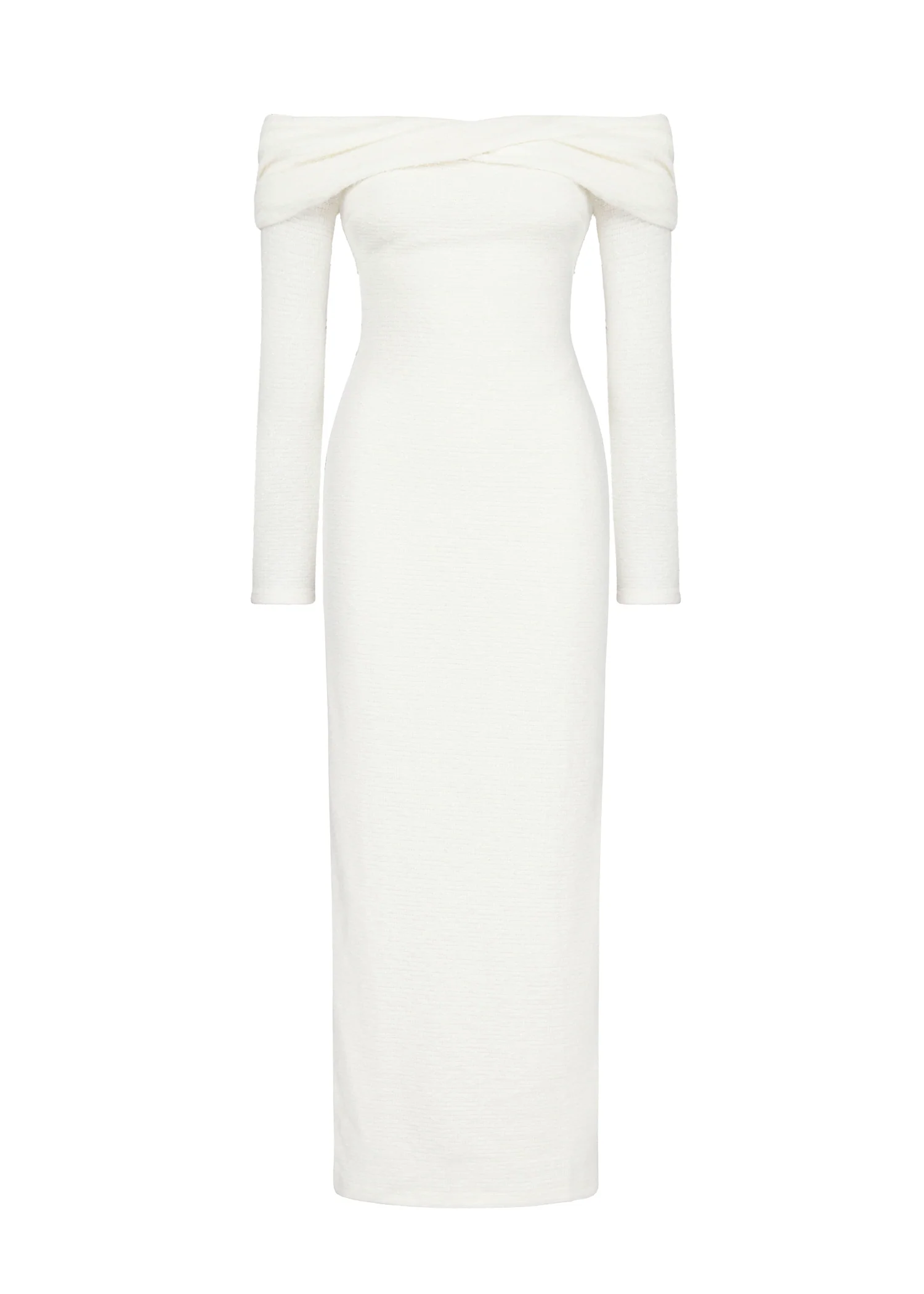 Ace Off Shoulder Maxi Dress - Cream - Image 2