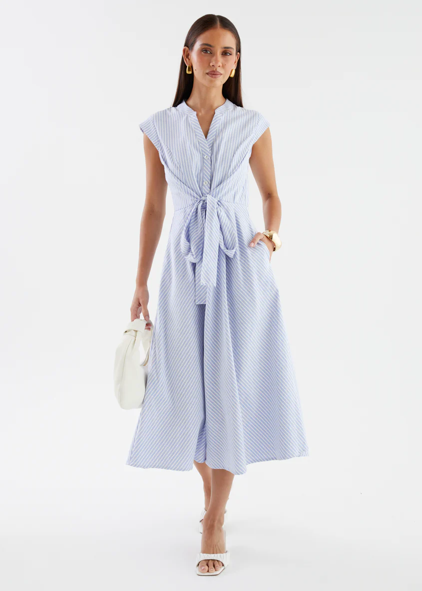 Adelle Midi Dress - Baby Blue - Image 3