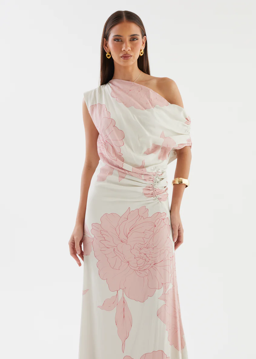 Aida Drop Shoulder Maxi Dress - Blush Bloom - Image 3