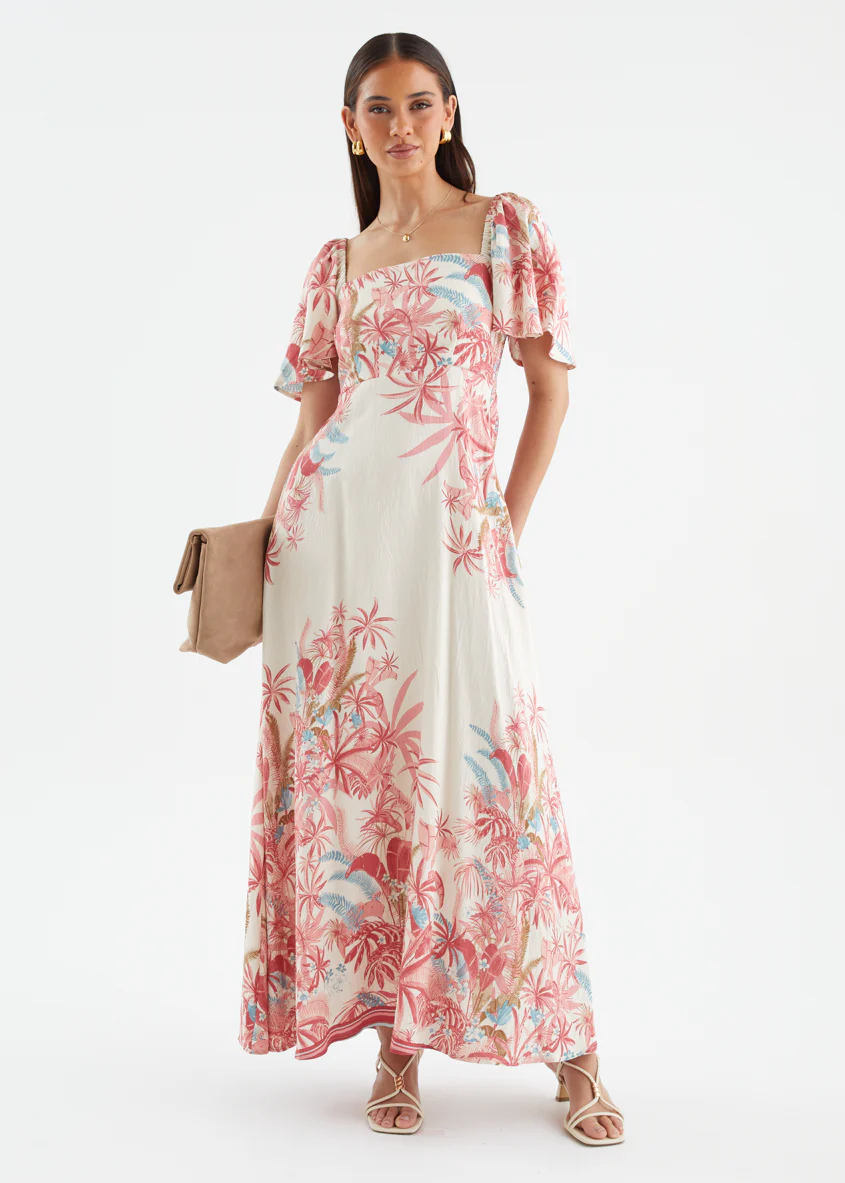 Ailea Maxi Dress - Berry Palms - Image 4