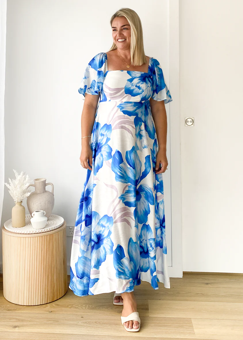 Ailea Maxi Dress - Blue Flowers - Image 6