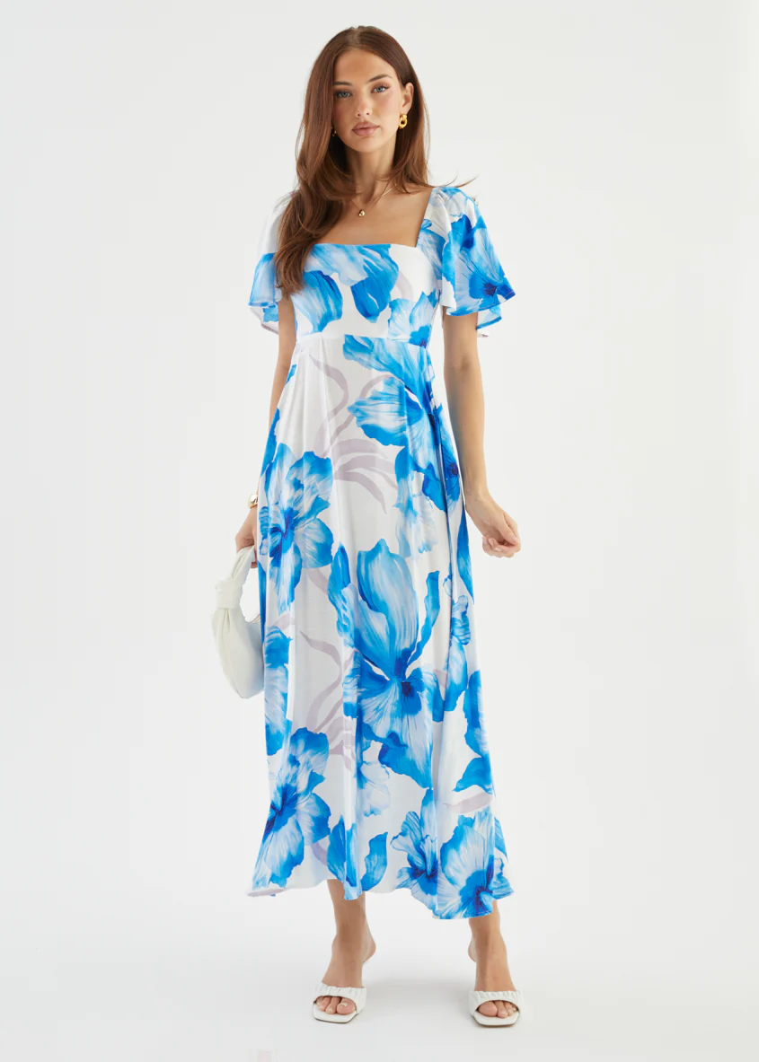 Ailea Maxi Dress - Blue Flowers - Image 7