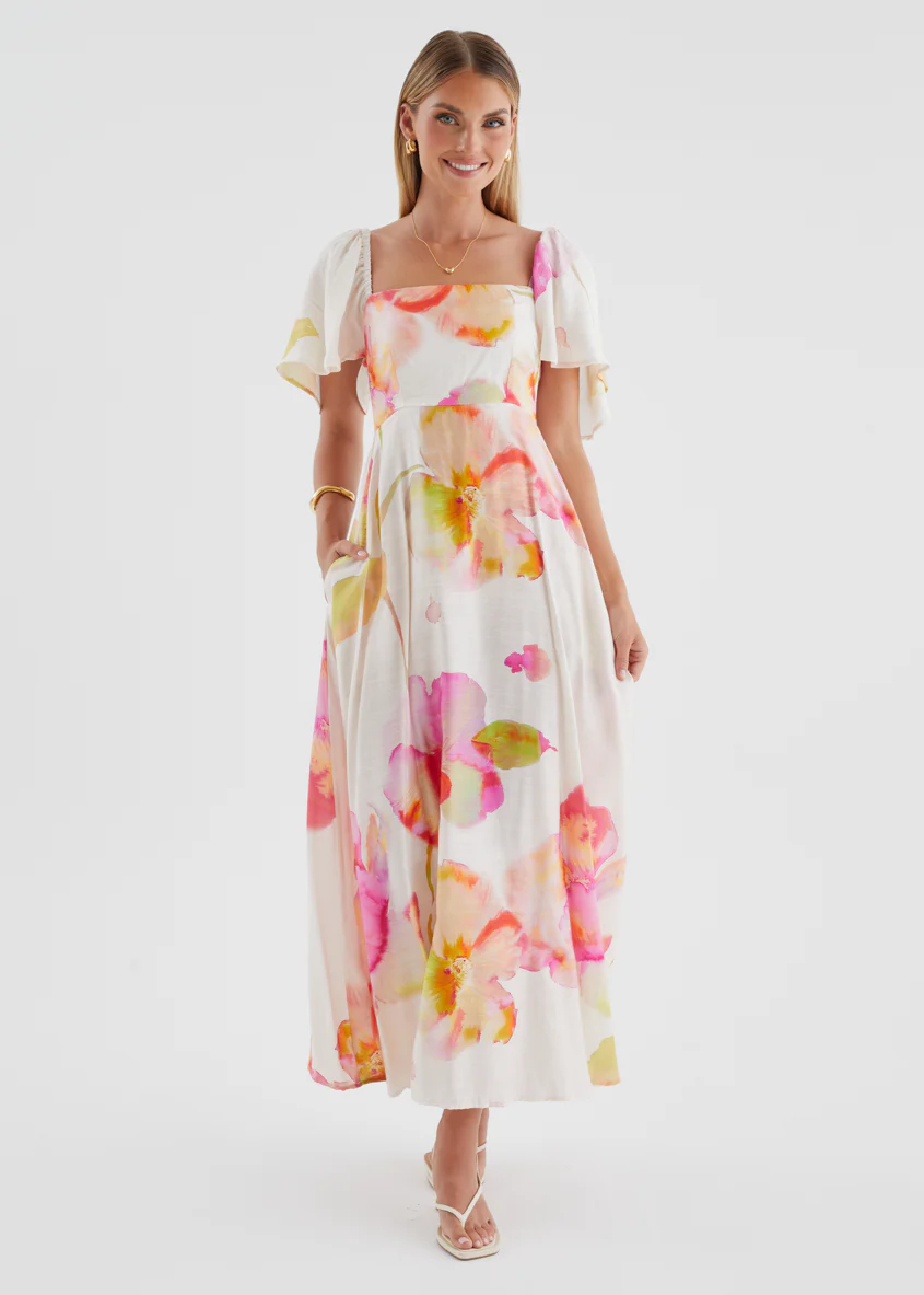 Ailea Maxi Dress - Pink Floral - Image 3