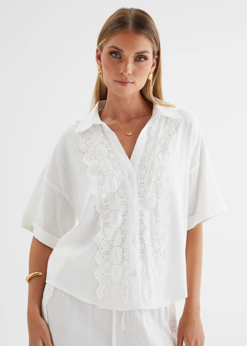 Airlie Shirt - White Lace - Image 3
