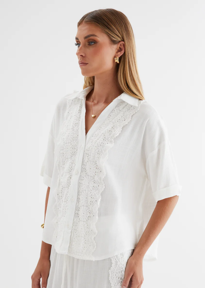 Airlie Shirt - White Lace - Image 5
