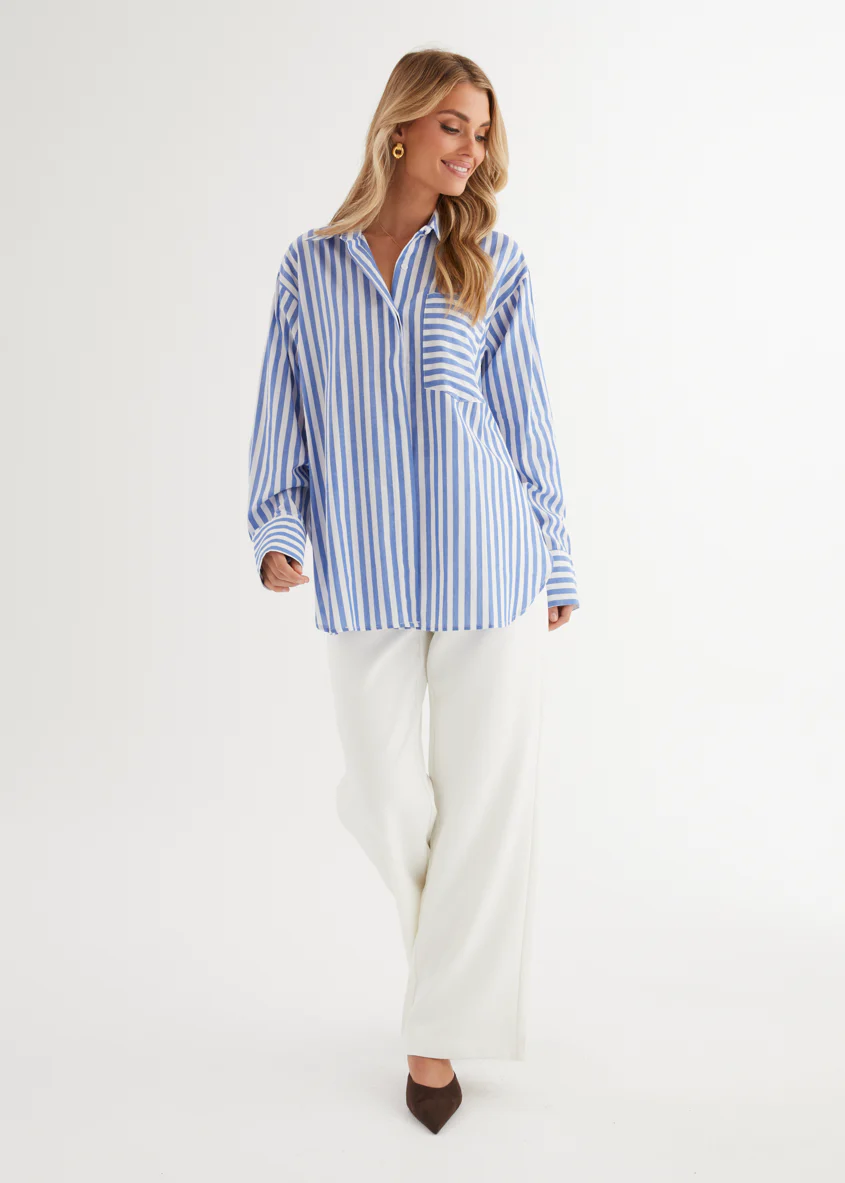 Alessandro Shirt - Blue Stripe - Image 5