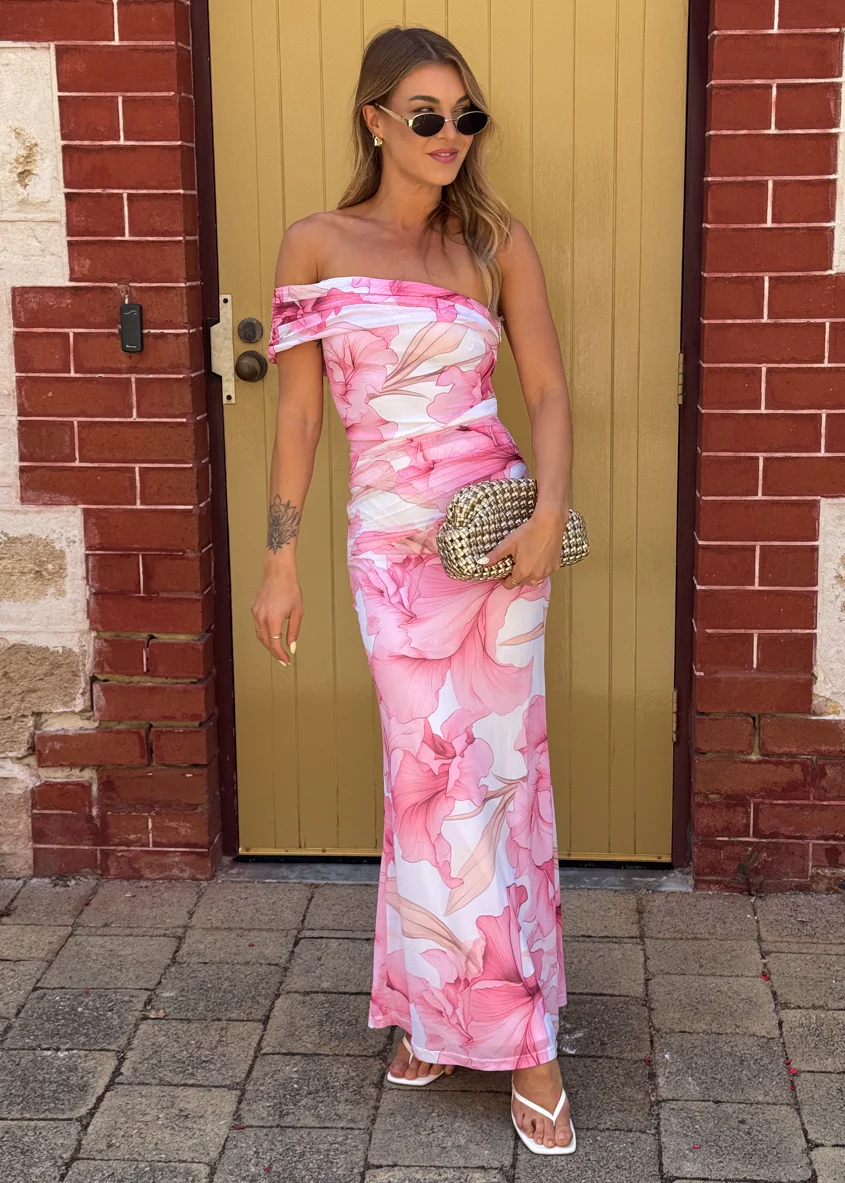 Allina Mesh Maxi Dress - Pink Petal - Image 2