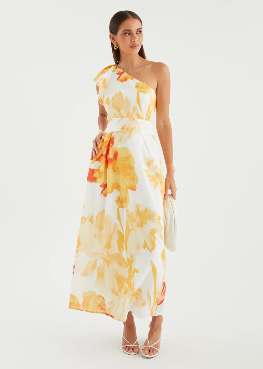 Alvaro One Shoulder Midi Dress - Marigold - Image 4