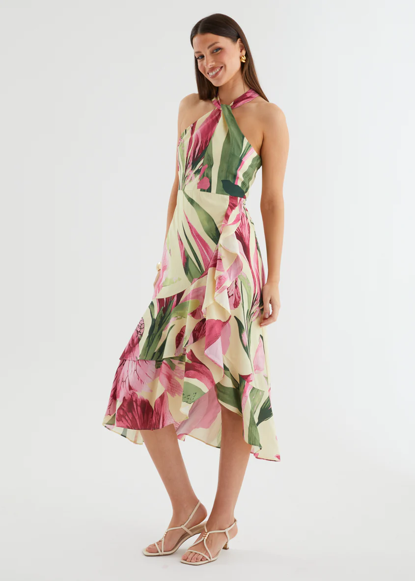 Amaris Halter Midi Dress - Lemon Lily - Image 14