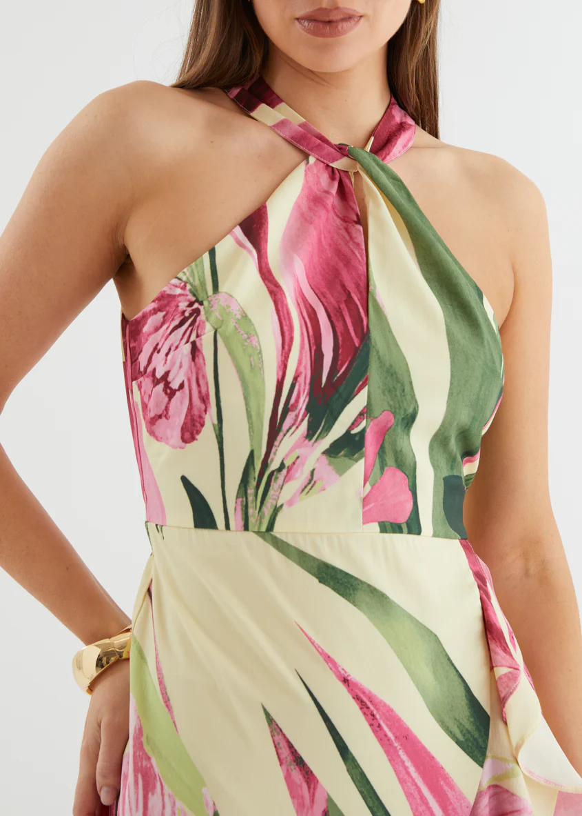 Amaris Halter Midi Dress - Lemon Lily - Image 16