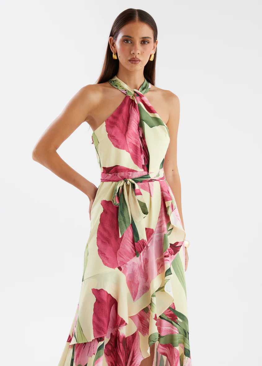 Amaris Halter Midi Dress - Lemon Lily - Image 3