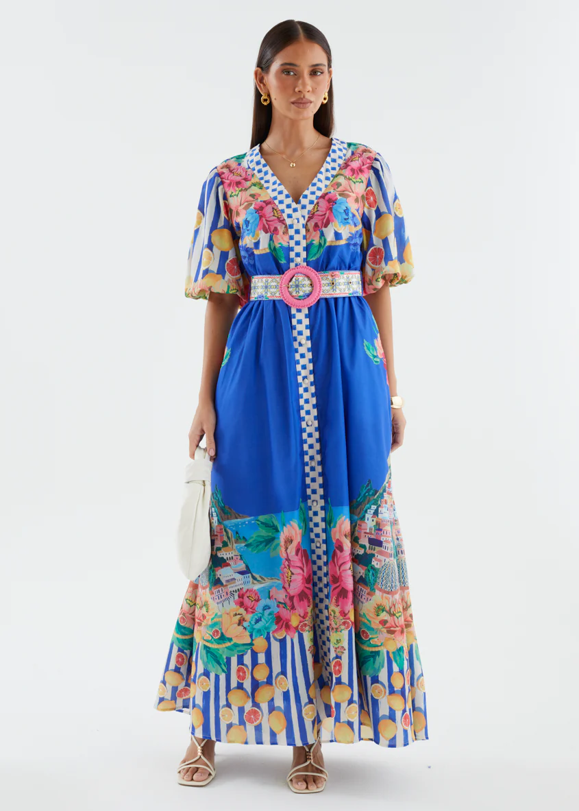 Ambre Maxi Dress - Positano Cobalt - Image 2