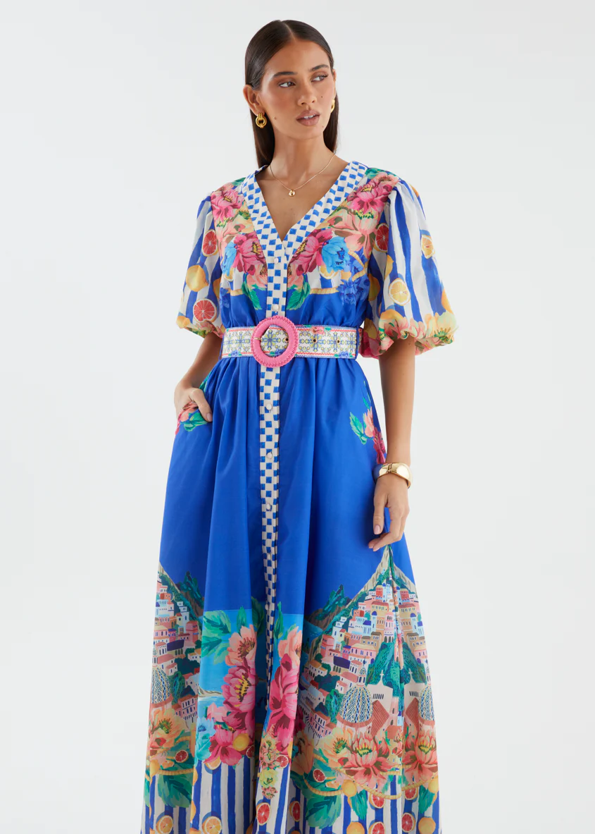 Ambre Maxi Dress - Positano Cobalt - Image 4