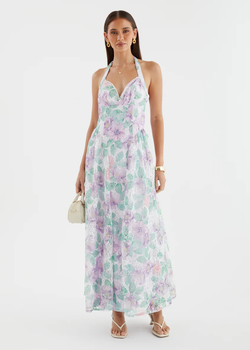 Analeigh Halter Maxi Dress - Lilac Meadows - Image 4