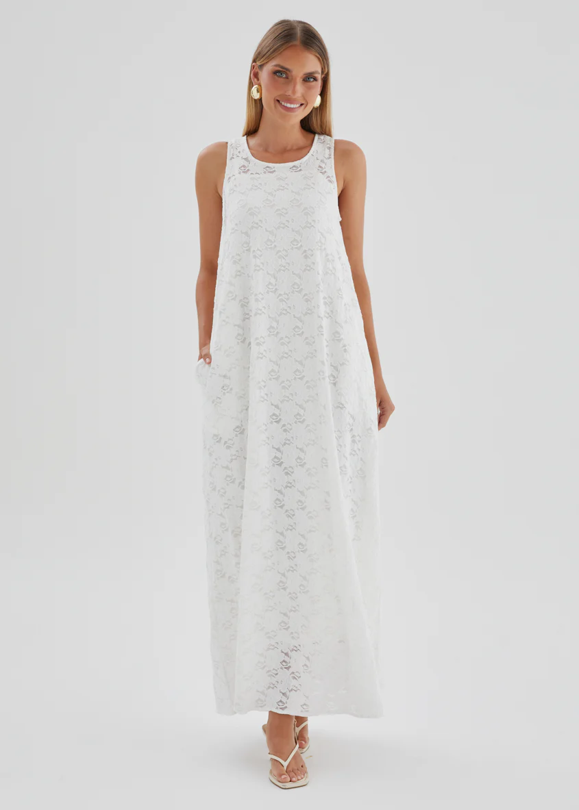 Aneika Lace Maxi Dress - White