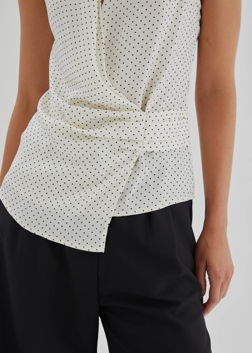 Angela Top - White Polka Dot - Image 17