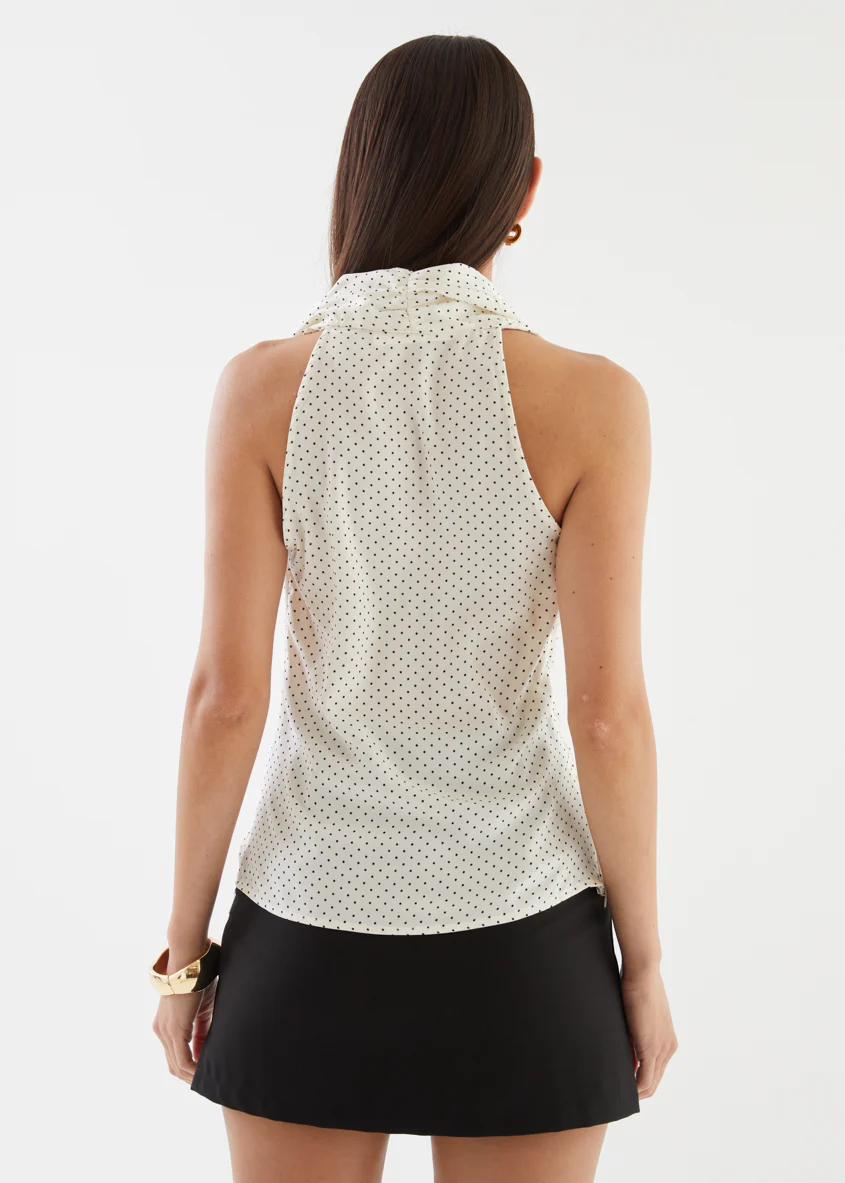 Angela Top - White Polka Dot - Image 9