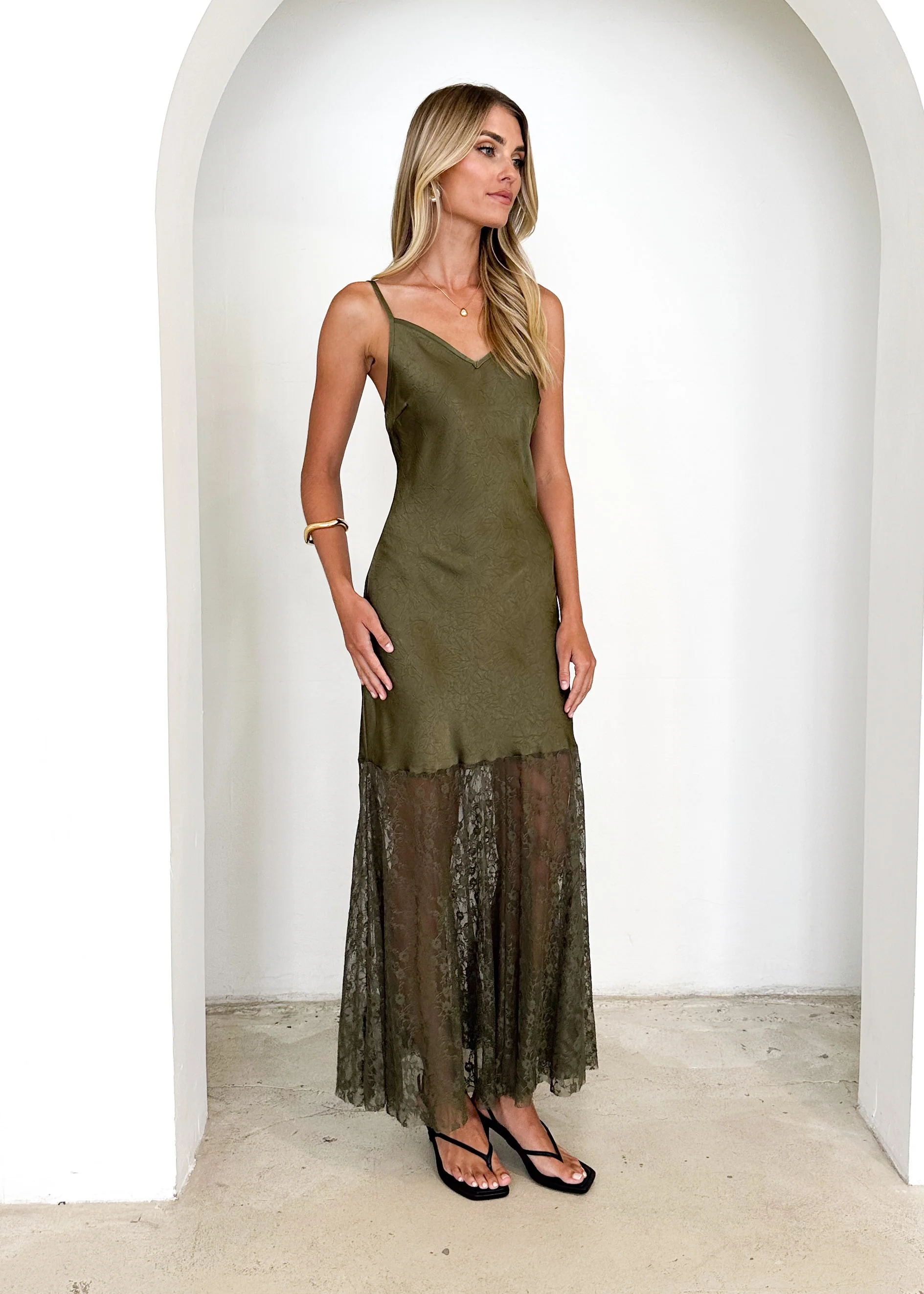 Anika Maxi Dress - Khaki - Image 9