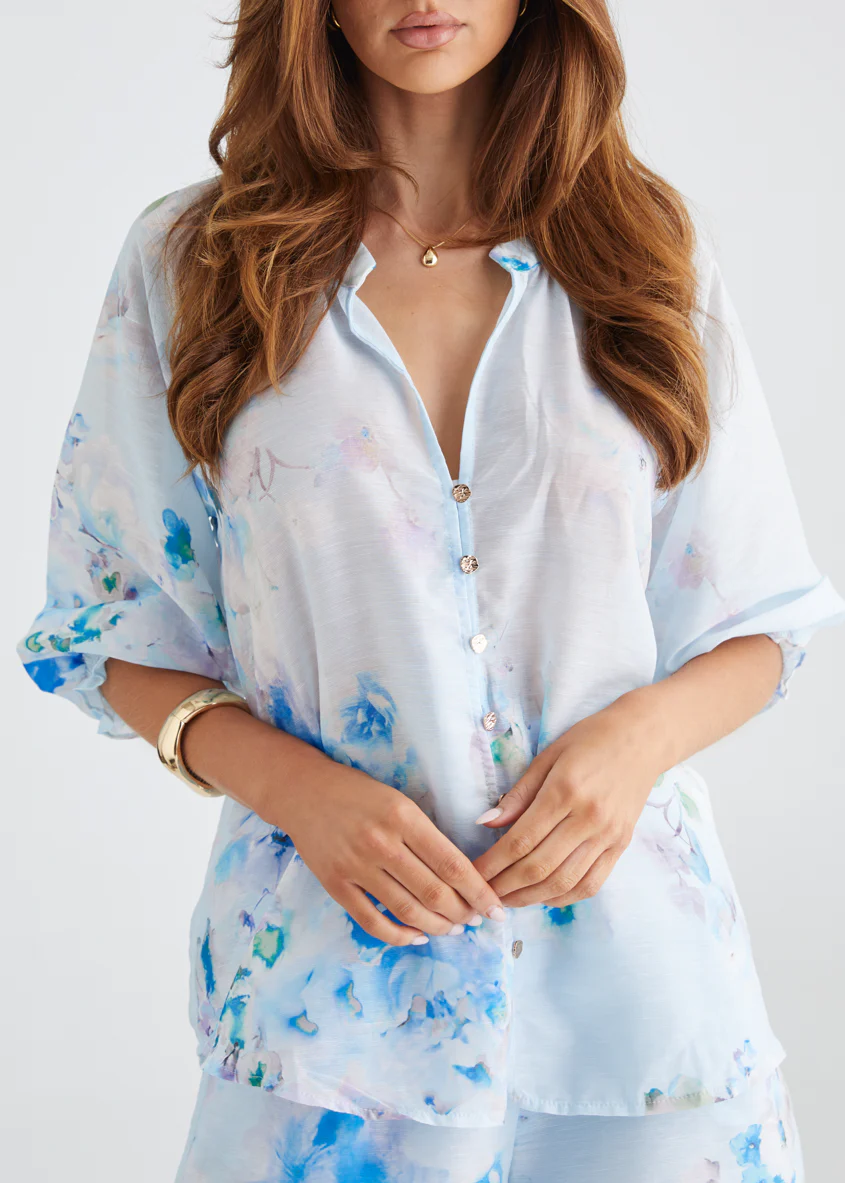 Annabell Blouse - Blue Floral - Image 10