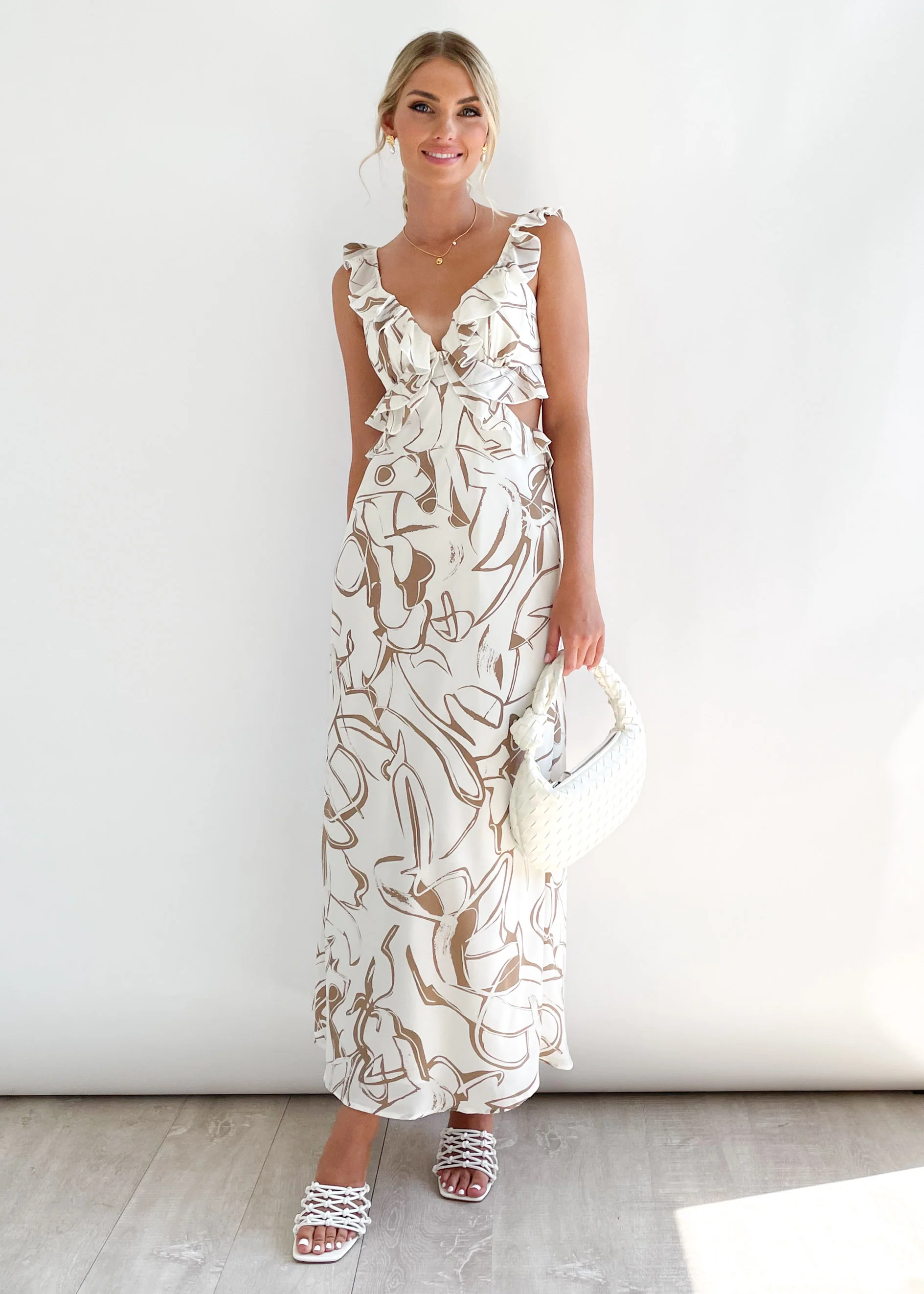 Annia Midi Dress - Mocha Geo - Image 11