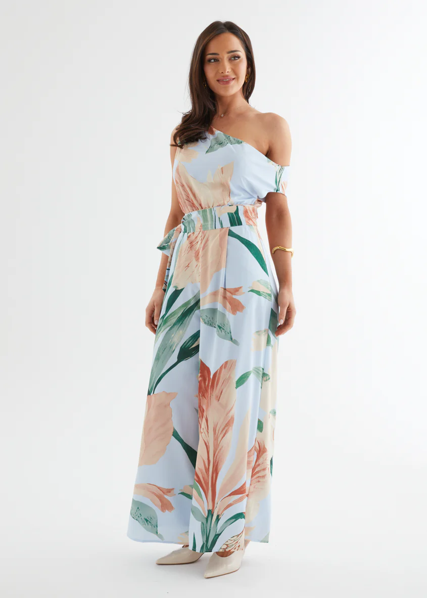 Ara Drop Shoulder Pantsuit - Blue Oasis - Image 6
