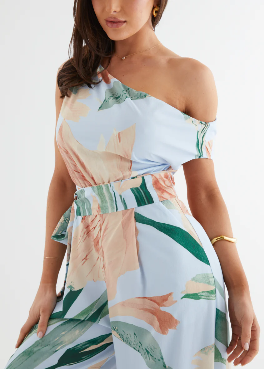Ara Drop Shoulder Pantsuit - Blue Oasis - Image 8