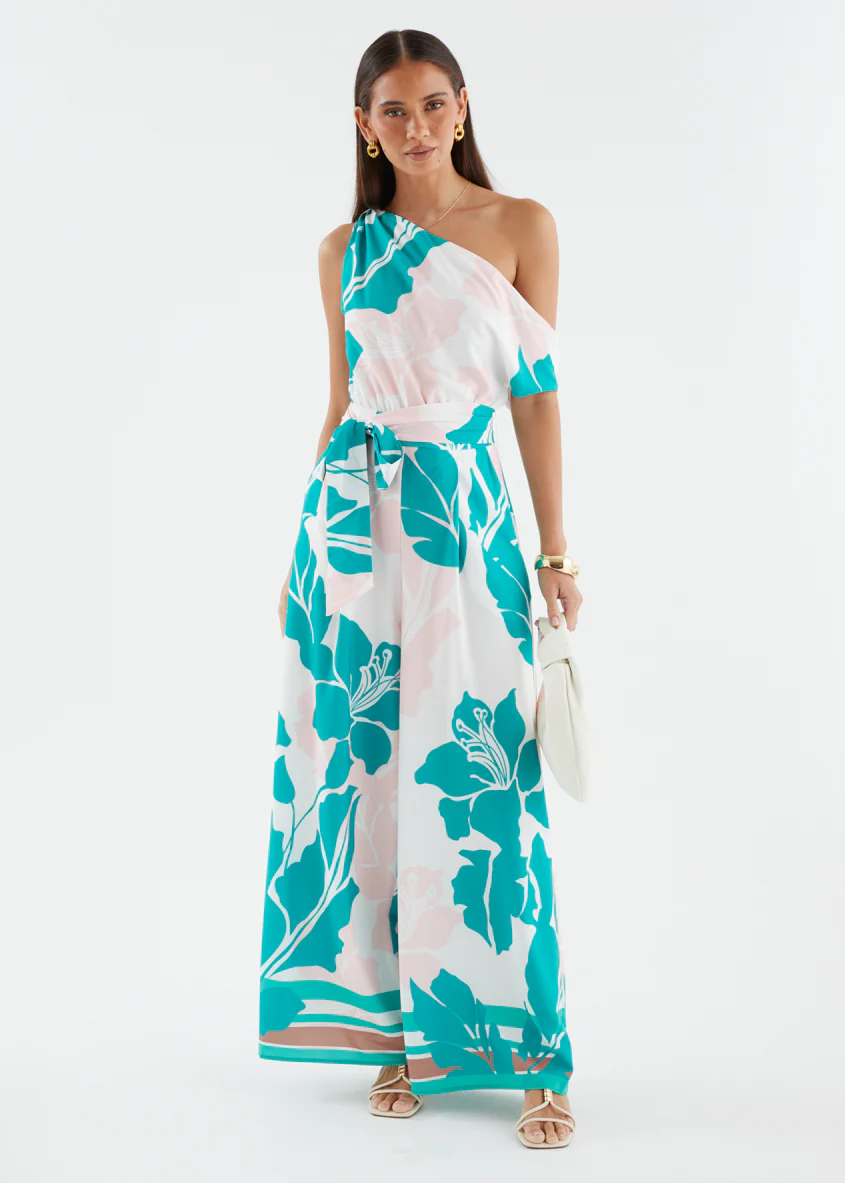 Ara Drop Shoulder Pantsuit - Jade Floral - Image 6