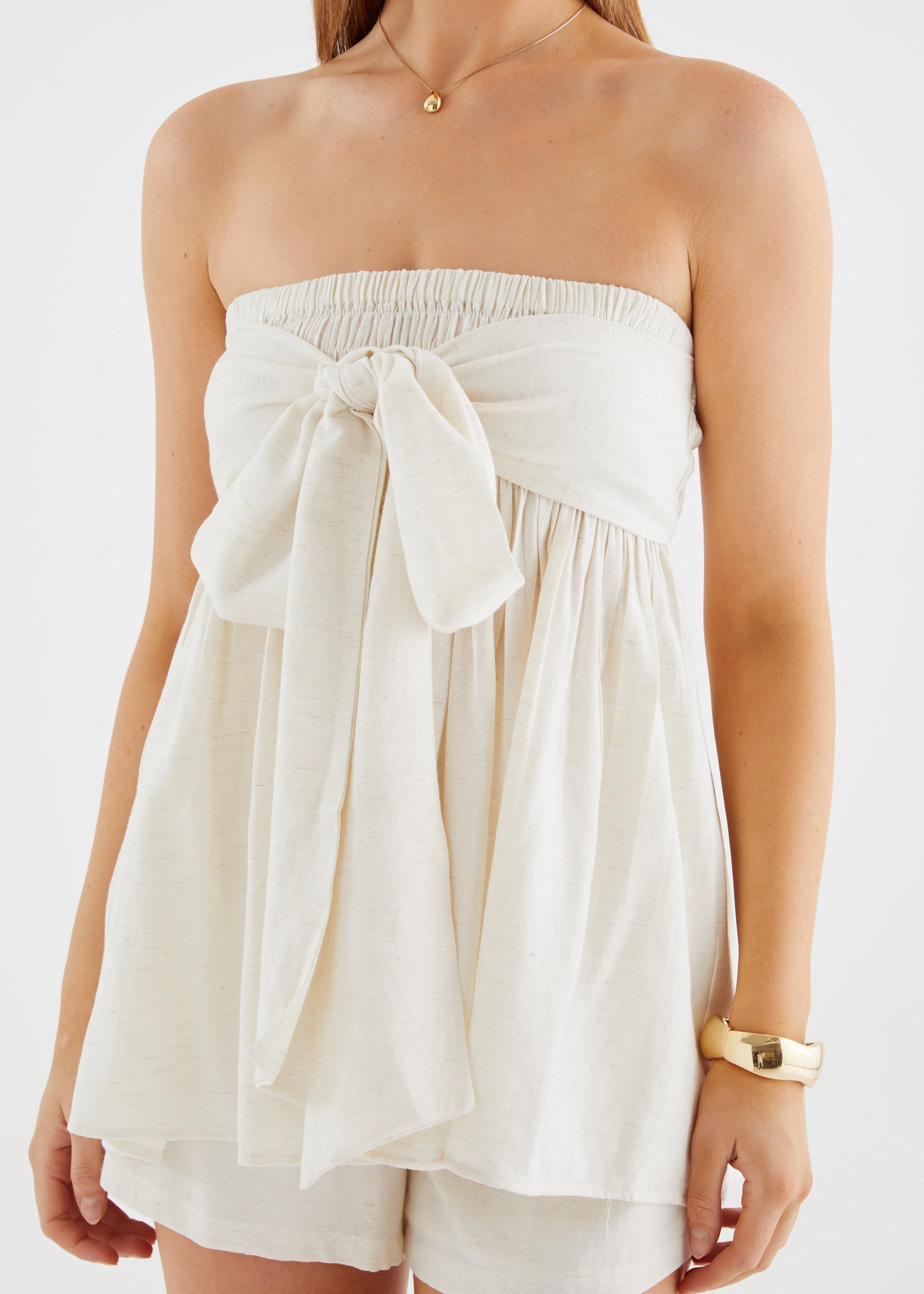 Arielle Strapless Top - Ivory - Image 4
