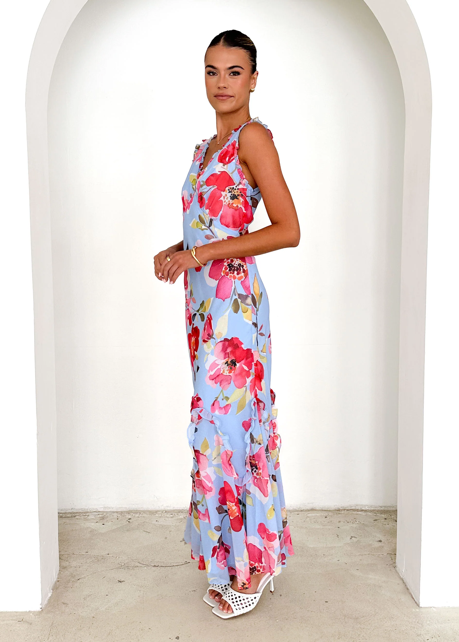 Arriane Maxi Dress - Blue Floral - Image 14