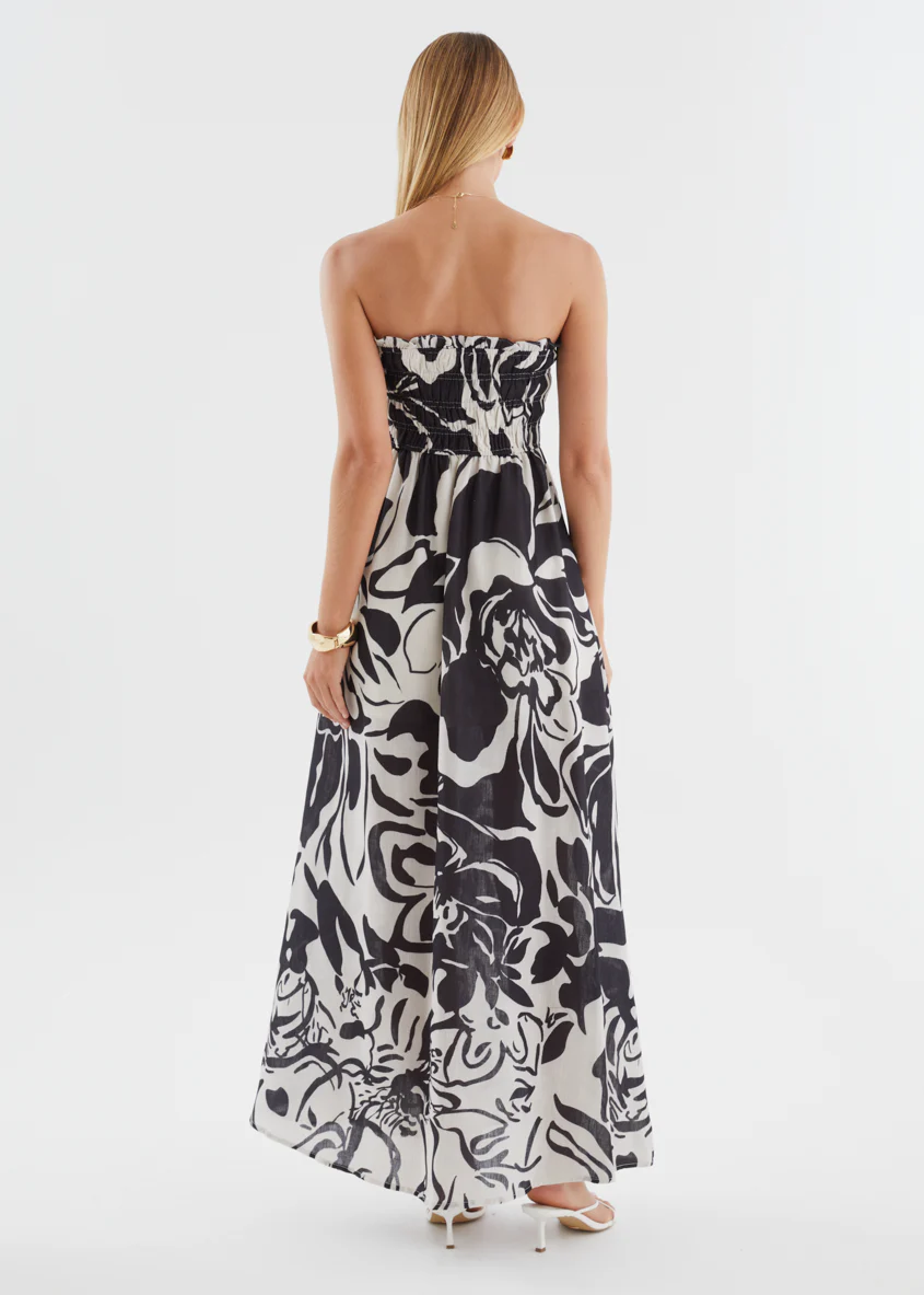 Aspa Strapless Maxi Dress - Black Floral - Image 8