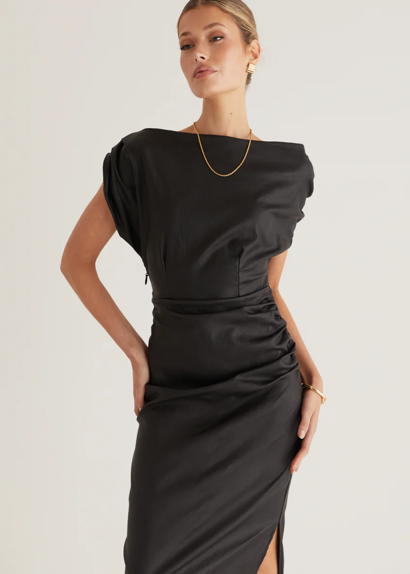 Astro Coated Midi Dress - Black - Image 7