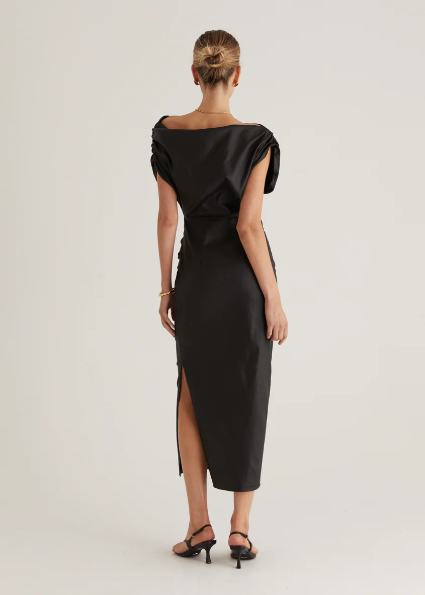 Astro Coated Midi Dress - Black - Image 9