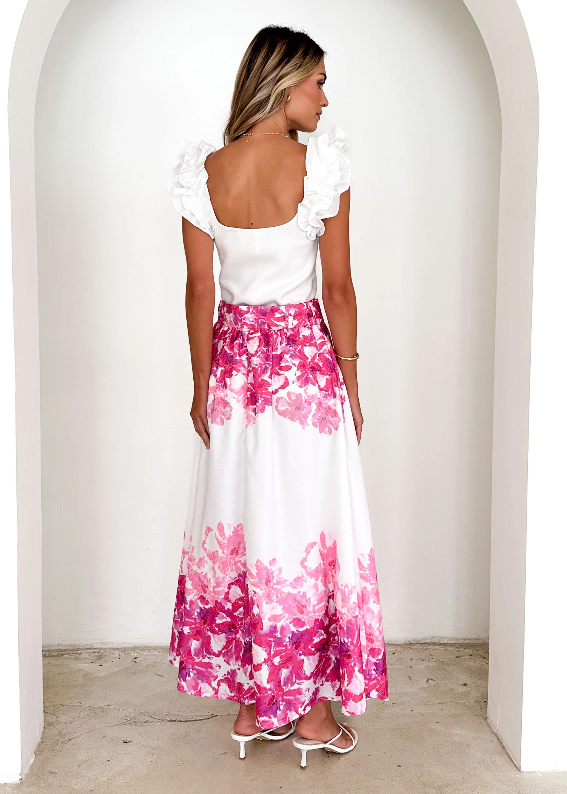 Averie Maxi Skirt - Pink Floral - Image 12