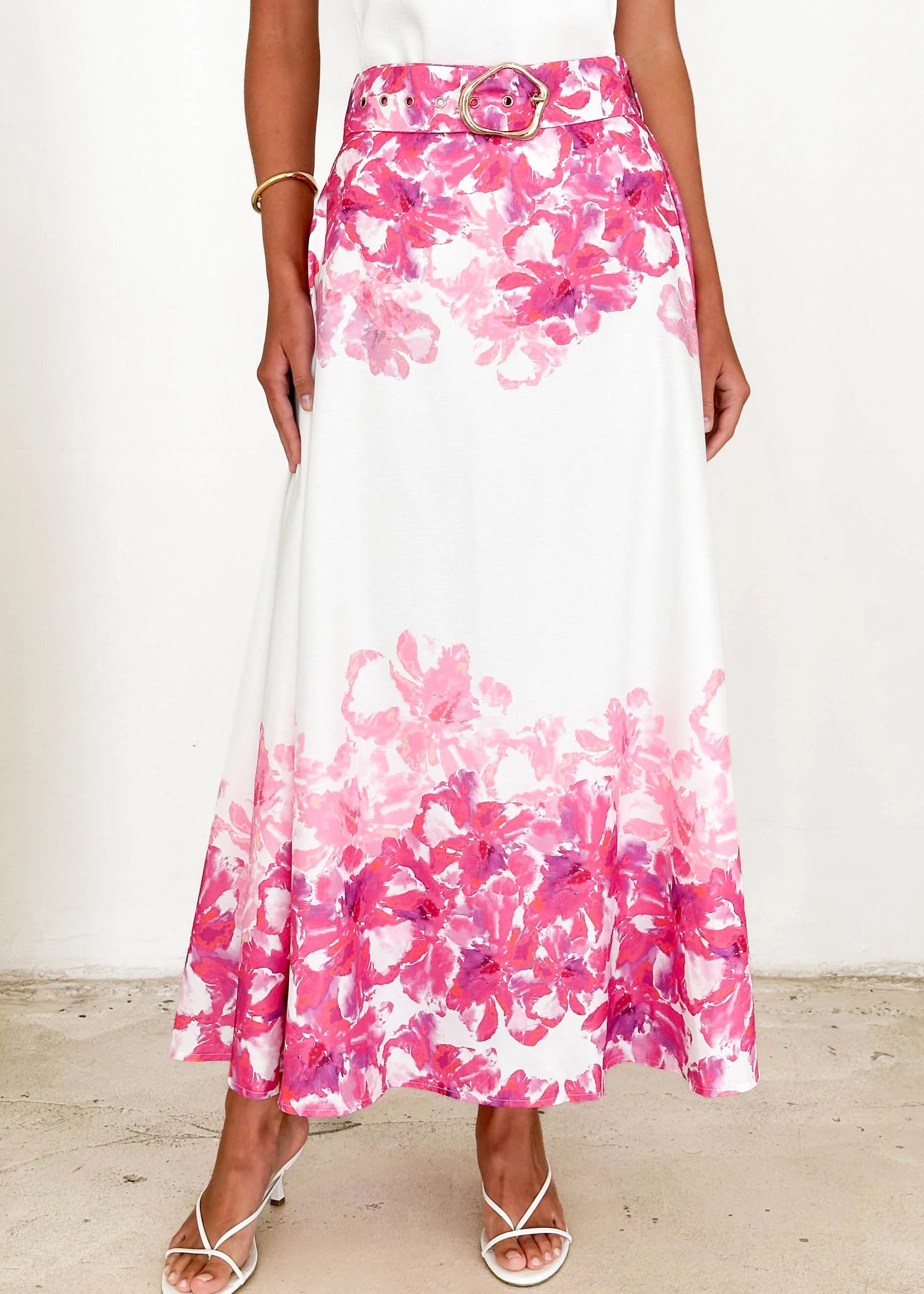 Averie Maxi Skirt - Pink Floral - Image 13