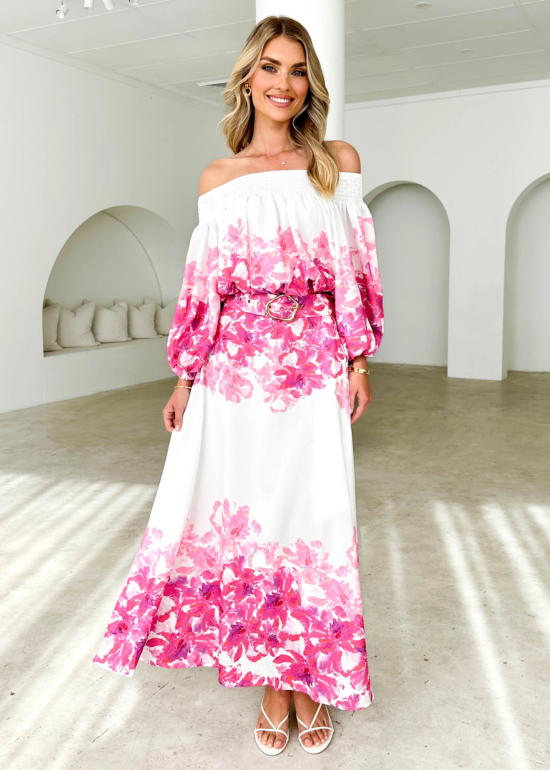 Averie Maxi Skirt - Pink Floral - Image 3
