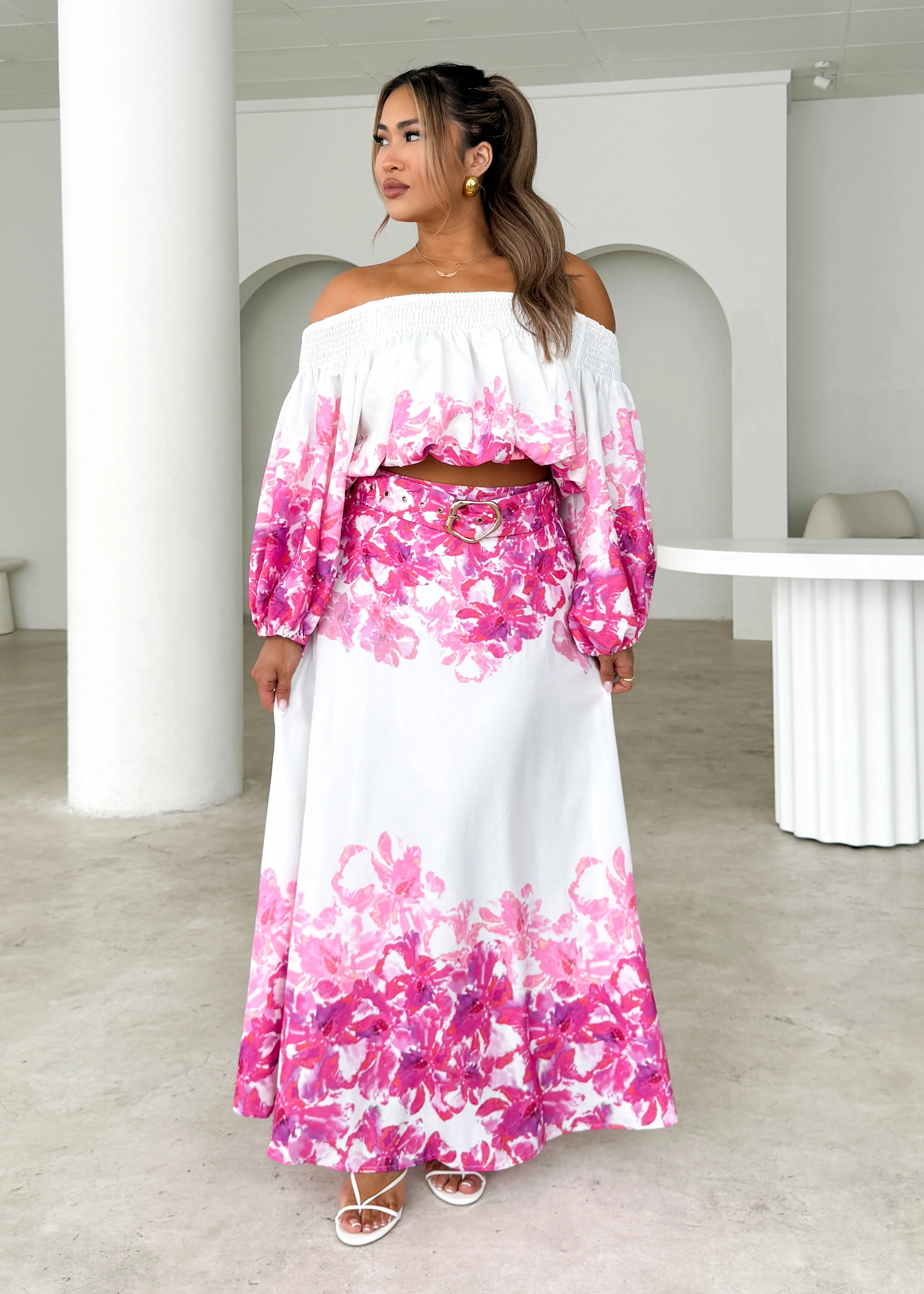 Averie Maxi Skirt - Pink Floral - Image 8