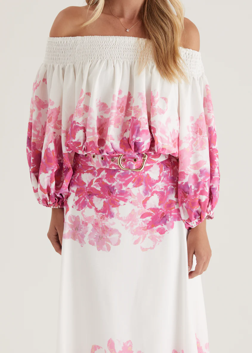 Averie Off Shoulder Top - Pink Floral - Image 24