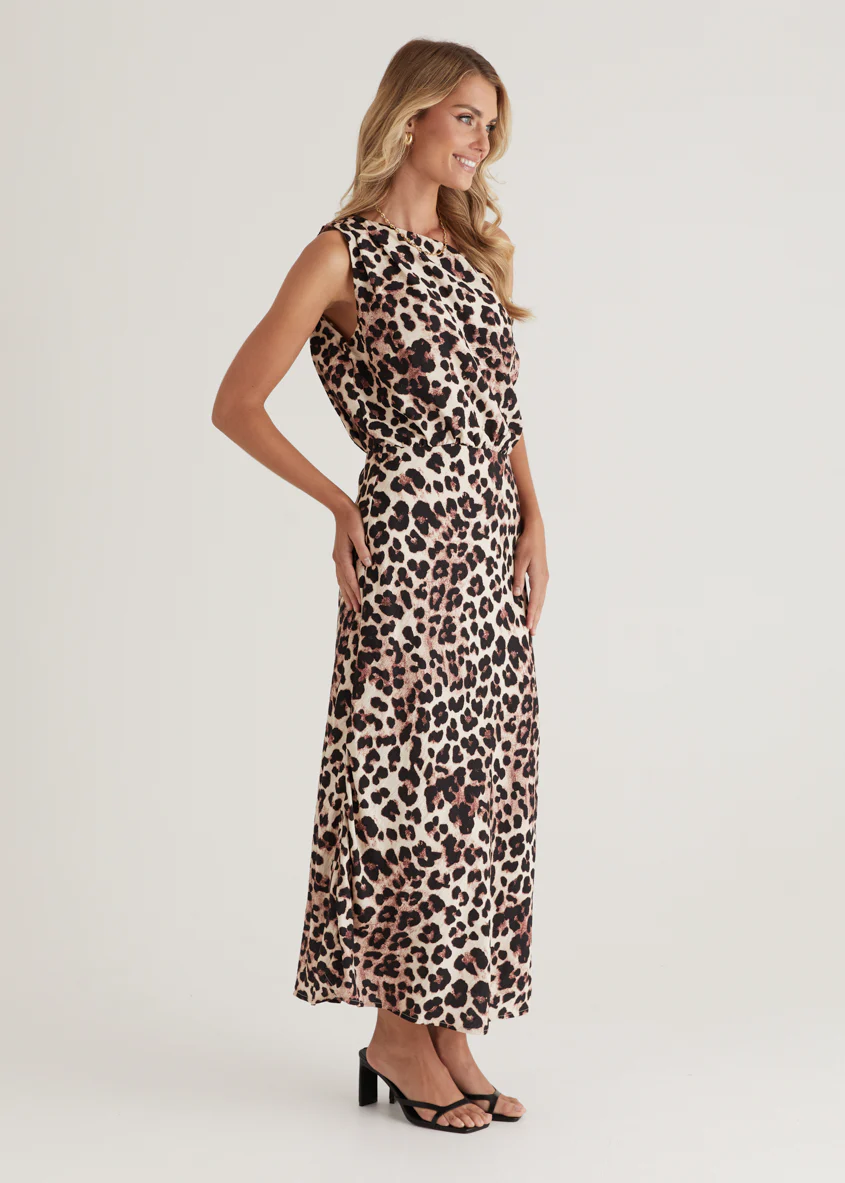 Banksy One Shoulder Maxi Dress - Leopard - Image 11
