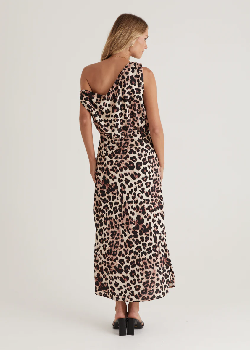Banksy One Shoulder Maxi Dress - Leopard - Image 12