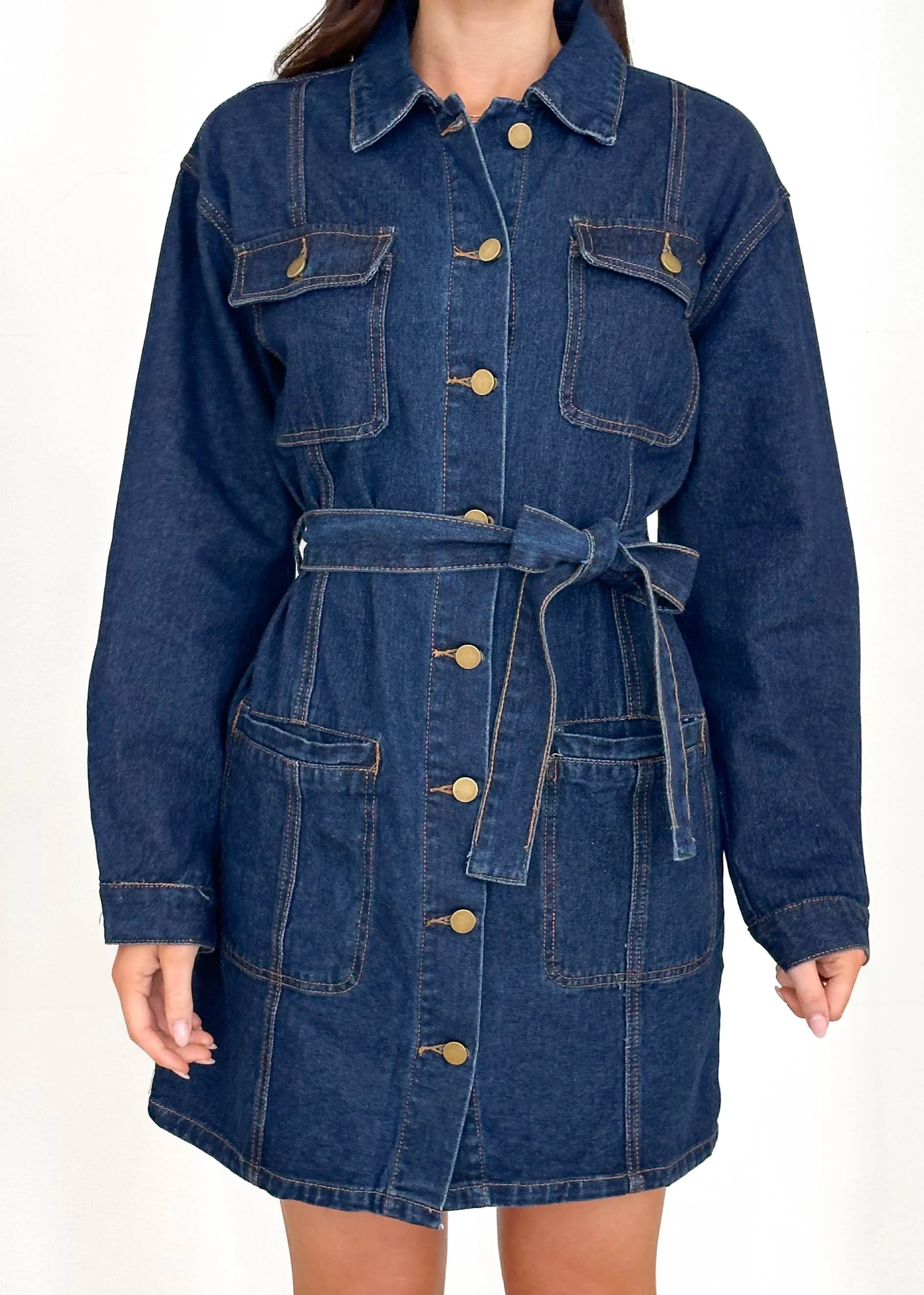 Begra Denim Dress - Indigo - Image 6