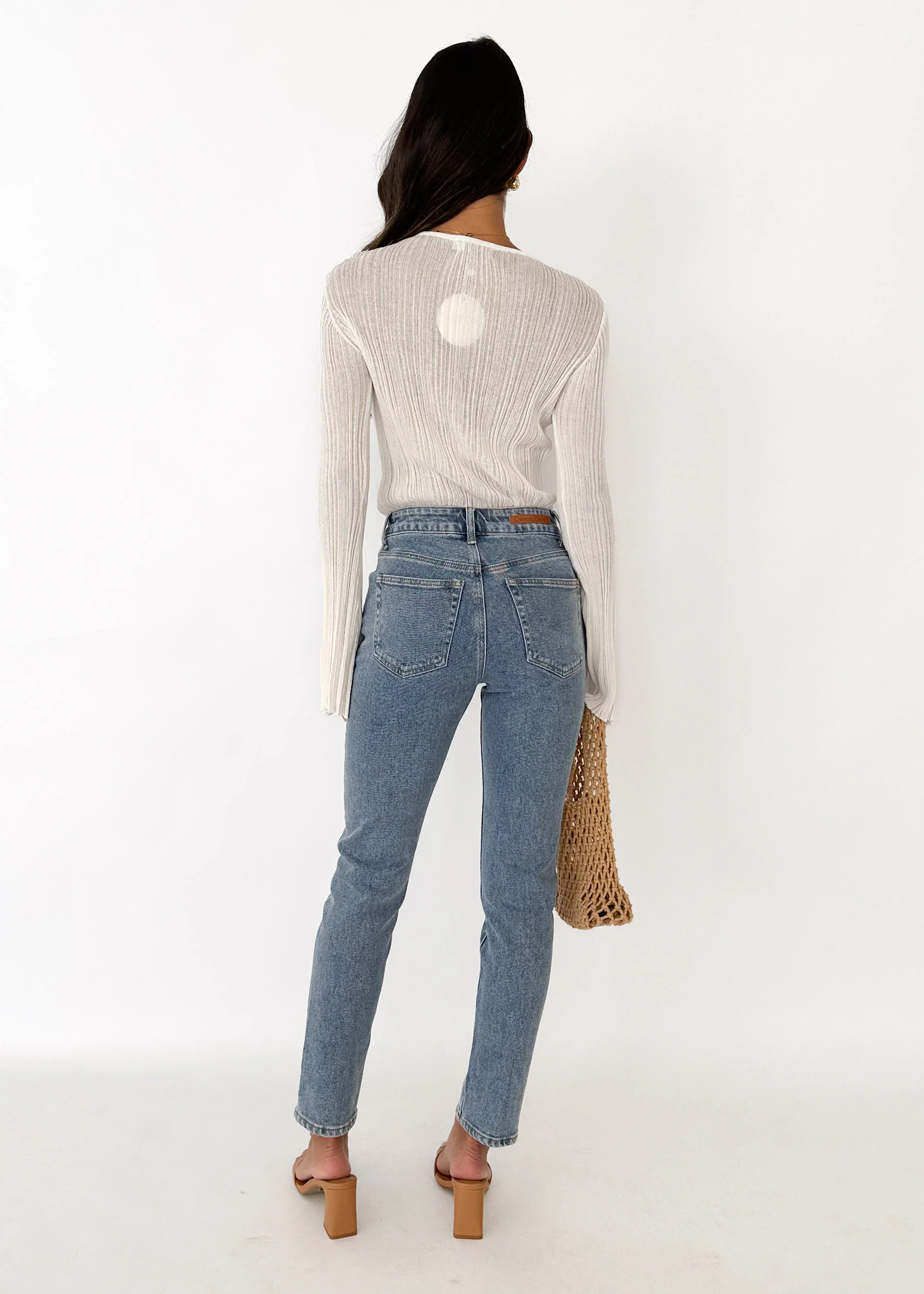 Blaire Mom Jeans - Mid Blue - Image 10