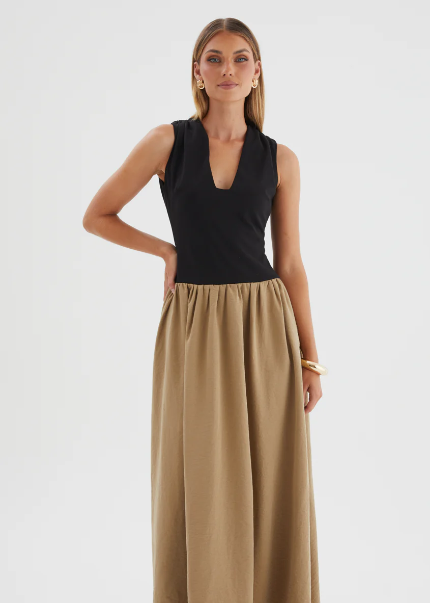 Bungalow Maxi Dress - Khaki Splice - Image 4