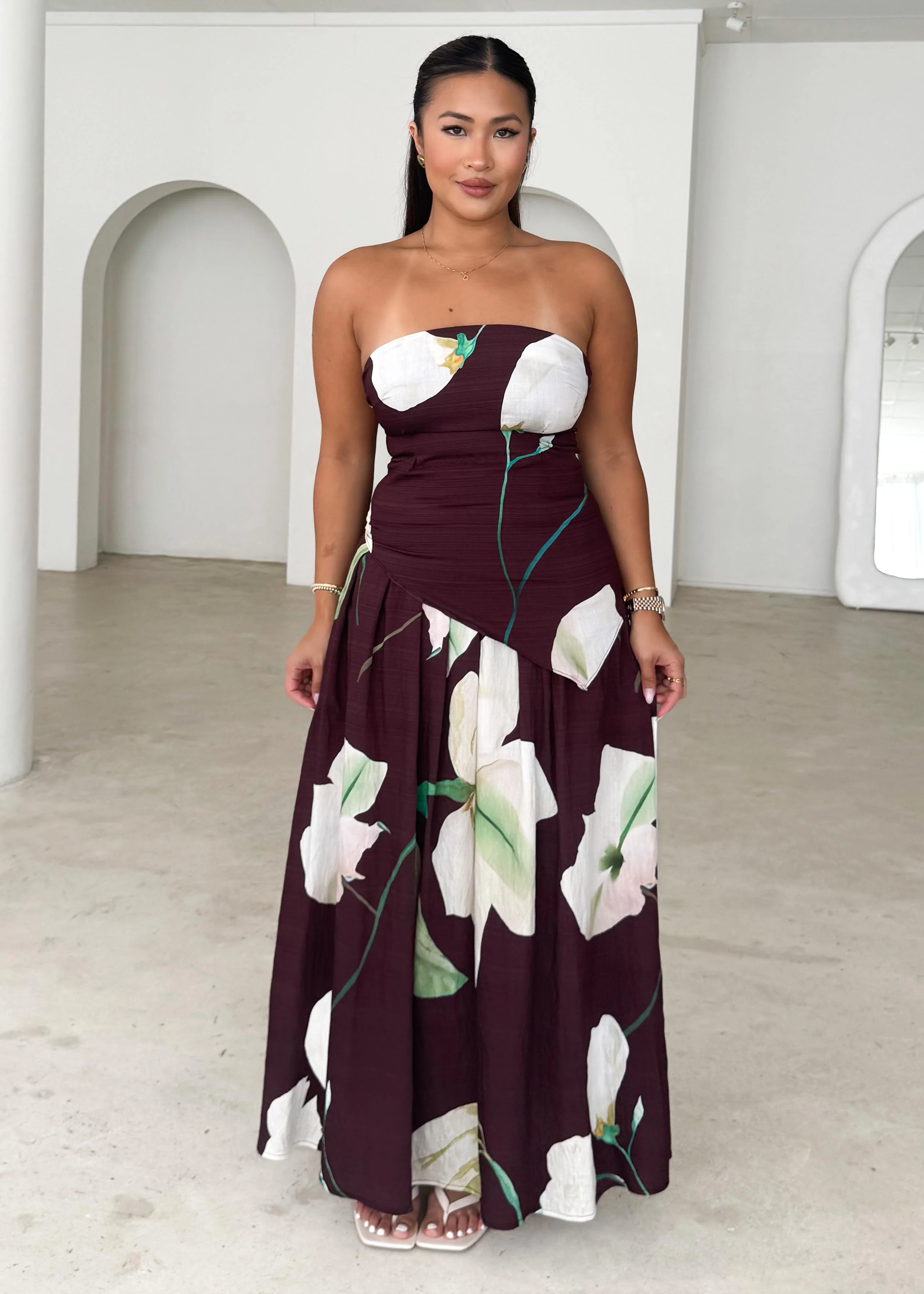 Carie Maxi Skirt - Burgundy Calla Lily - Image 2