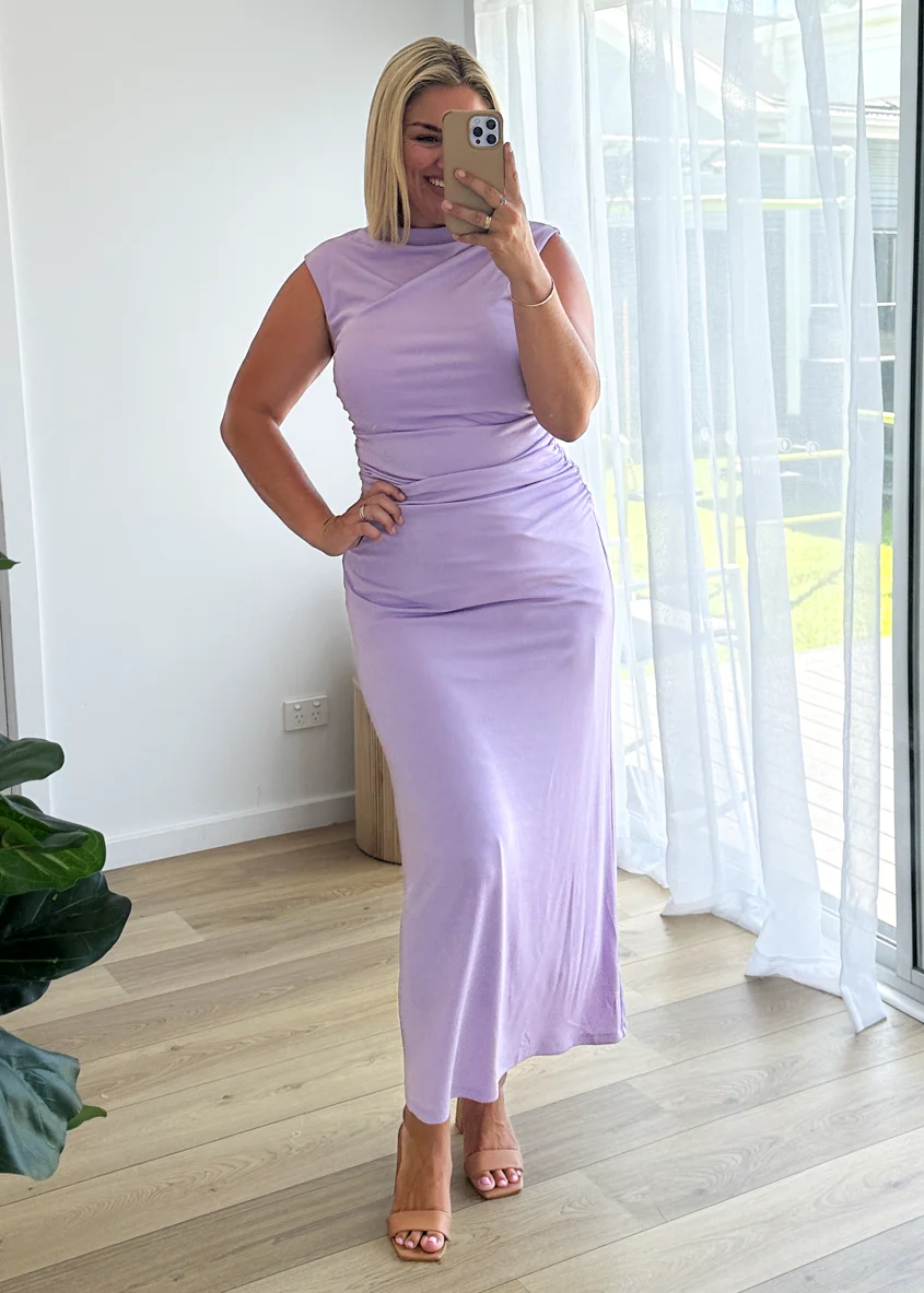 Carly Midi Dress - Lilac - Image 5