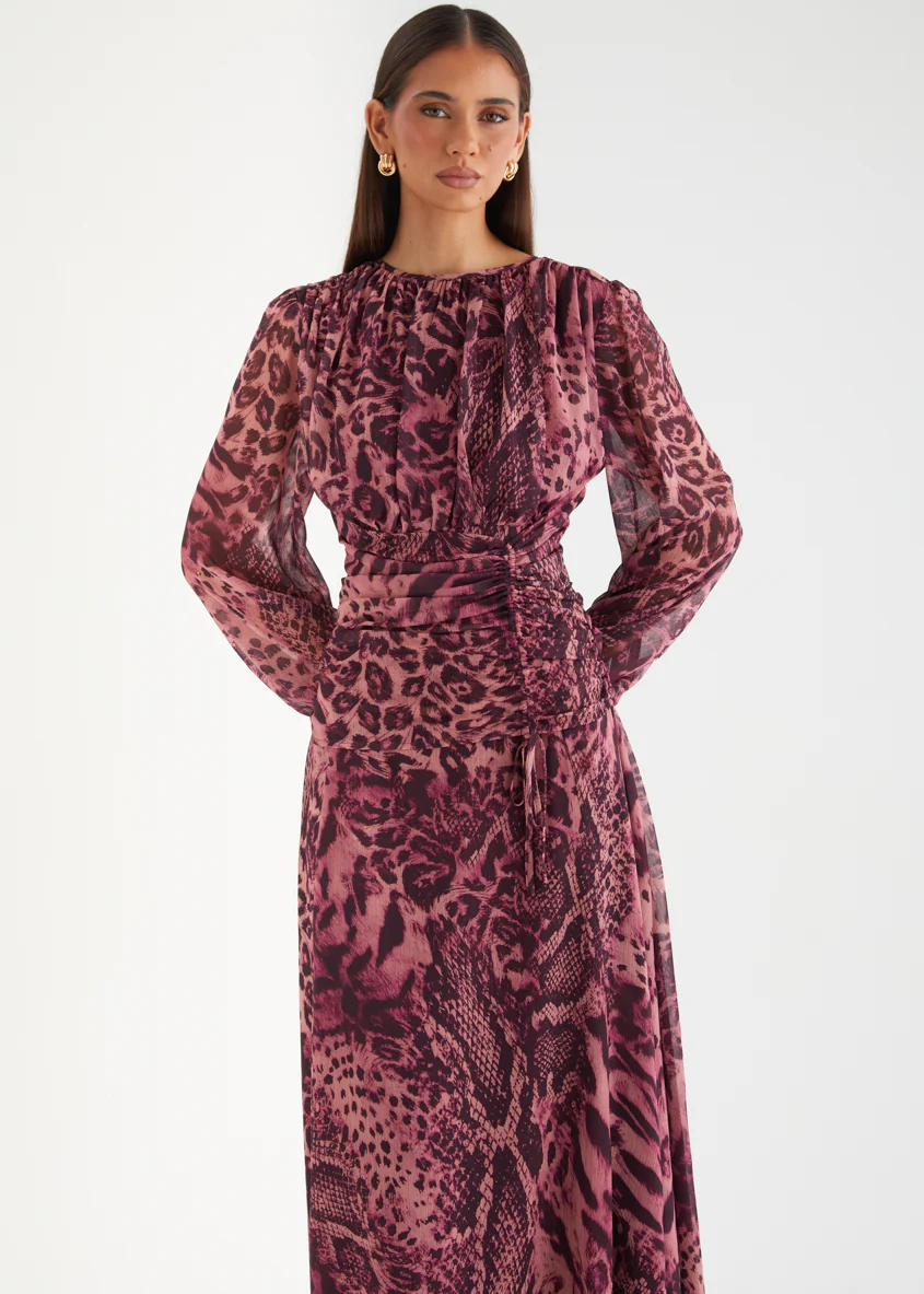 Carmeila Maxi Dress - Cerise Safari - Image 2
