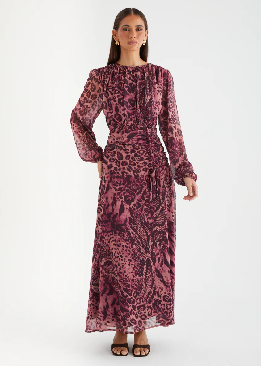 Carmeila Maxi Dress - Cerise Safari - Image 3