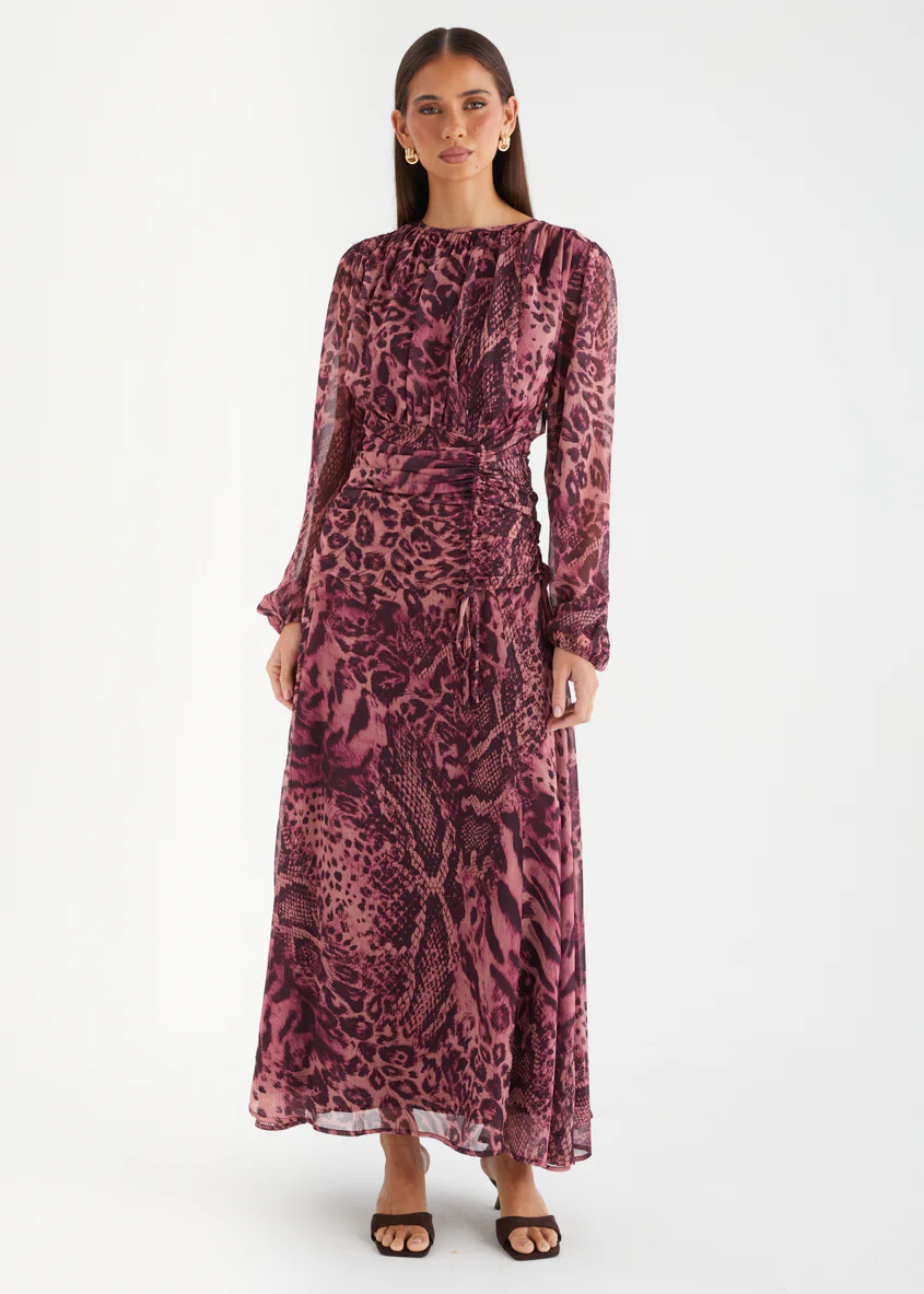 Carmeila Maxi Dress - Cerise Safari - Image 4