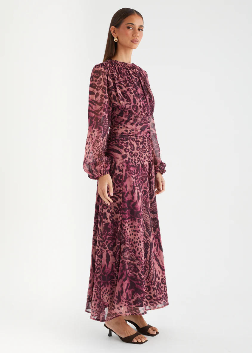 Carmeila Maxi Dress - Cerise Safari - Image 5