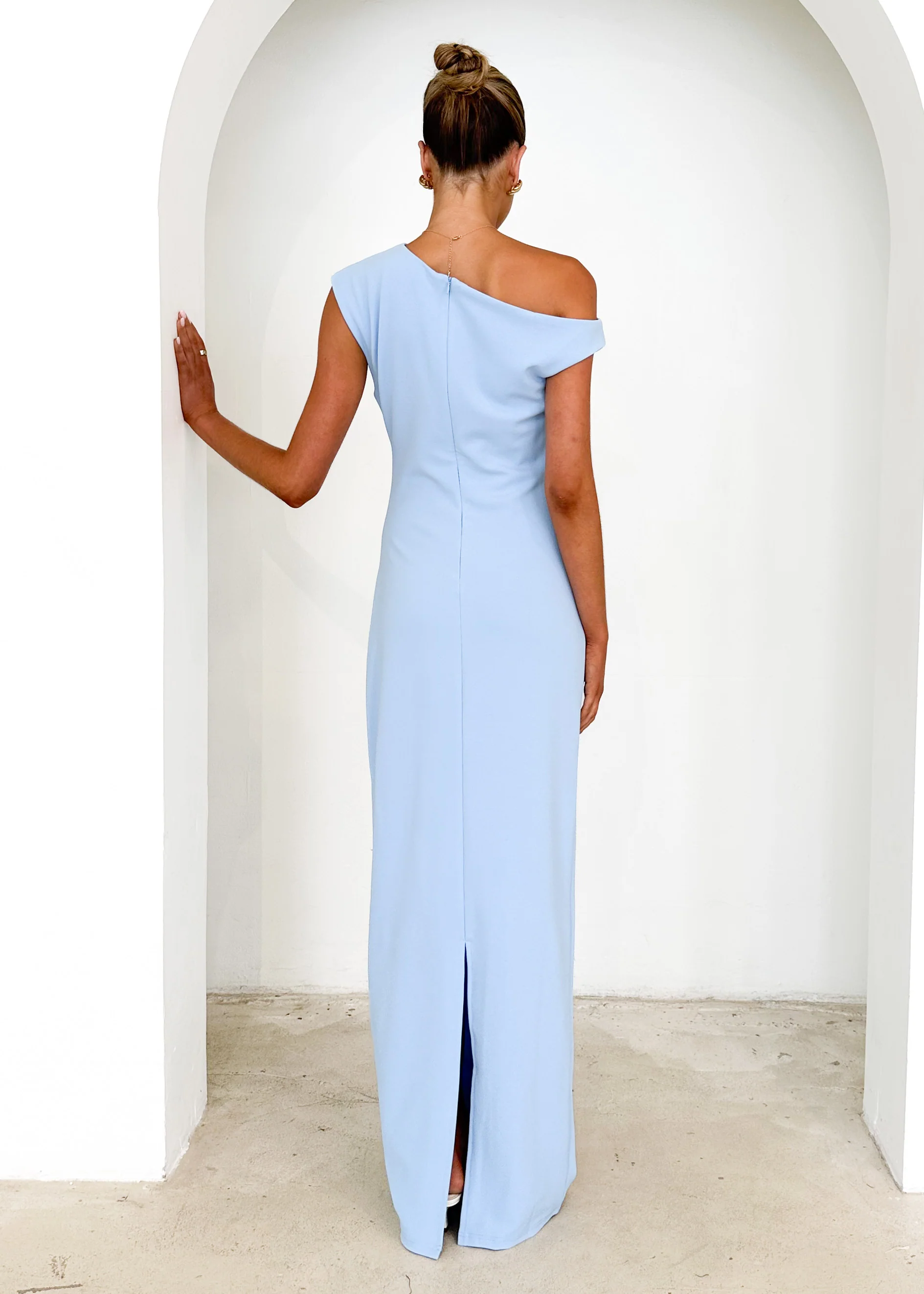 Carmella One Shoulder Maxi Dress - Blue - Image 7