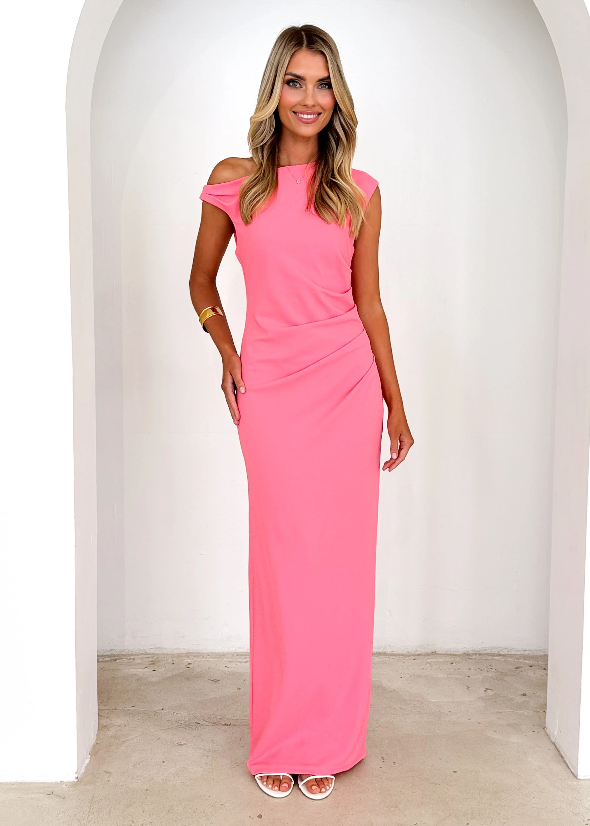 Carmella One Shoulder Maxi Dress - Pink - Image 6